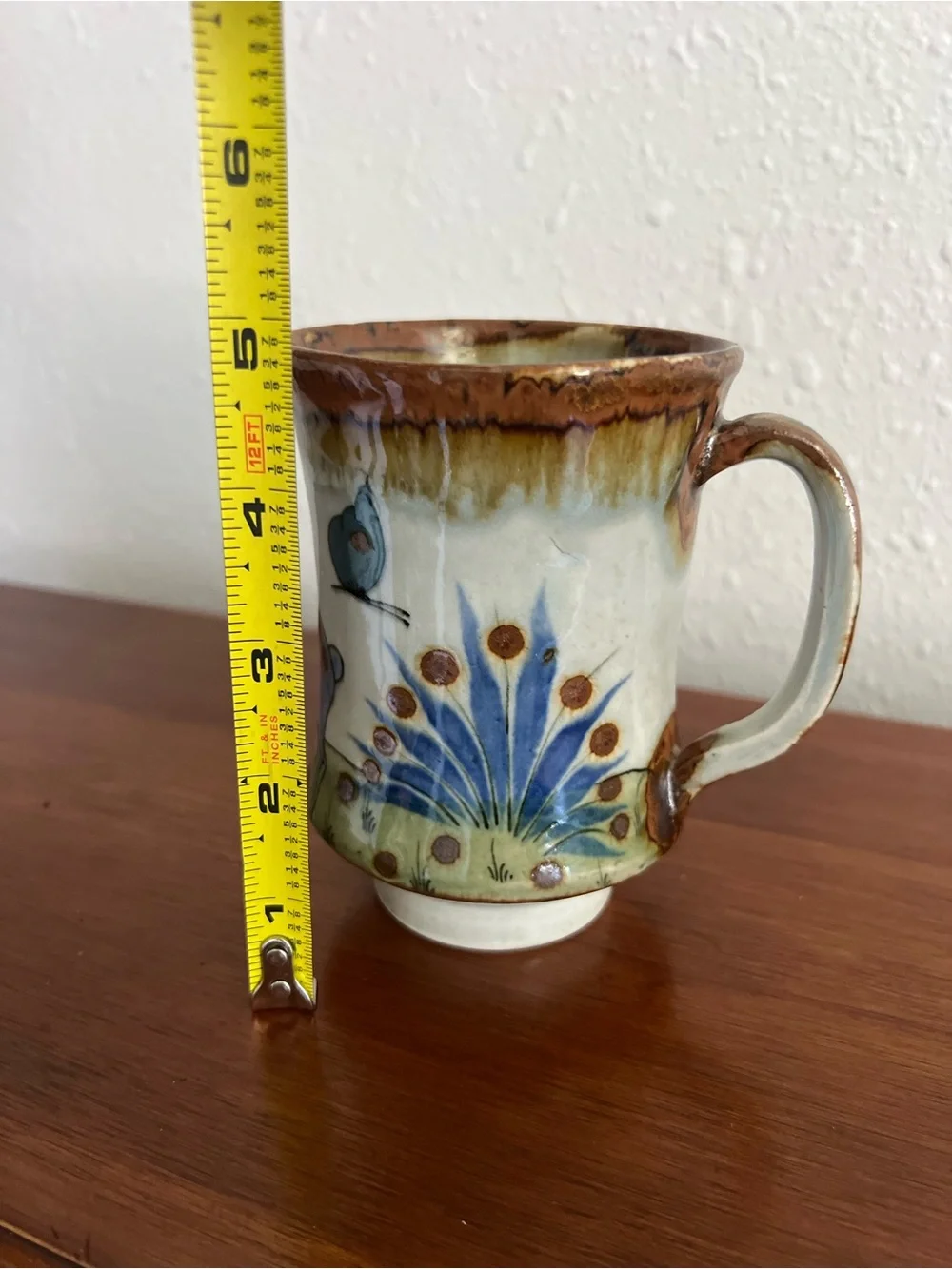 Blue Deer Mug - Unknown Brand - Marked Mexico